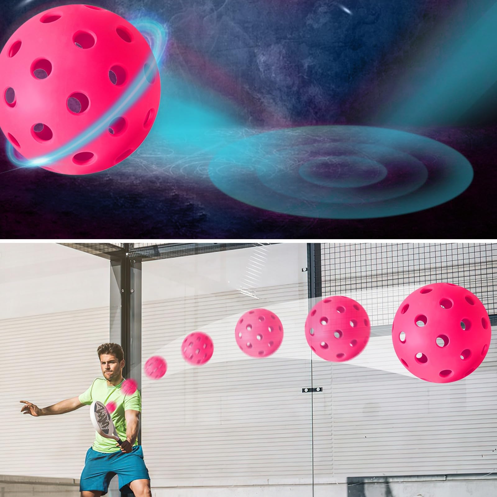 N Pickleball Balls, Outdoor Pickleball Balls 40 Holes Pickleballs For Sport Outdoor Play Elasticity And Sturdy Pickleballs For USAPA Approved Ideal For Beginners And Professional Clearance