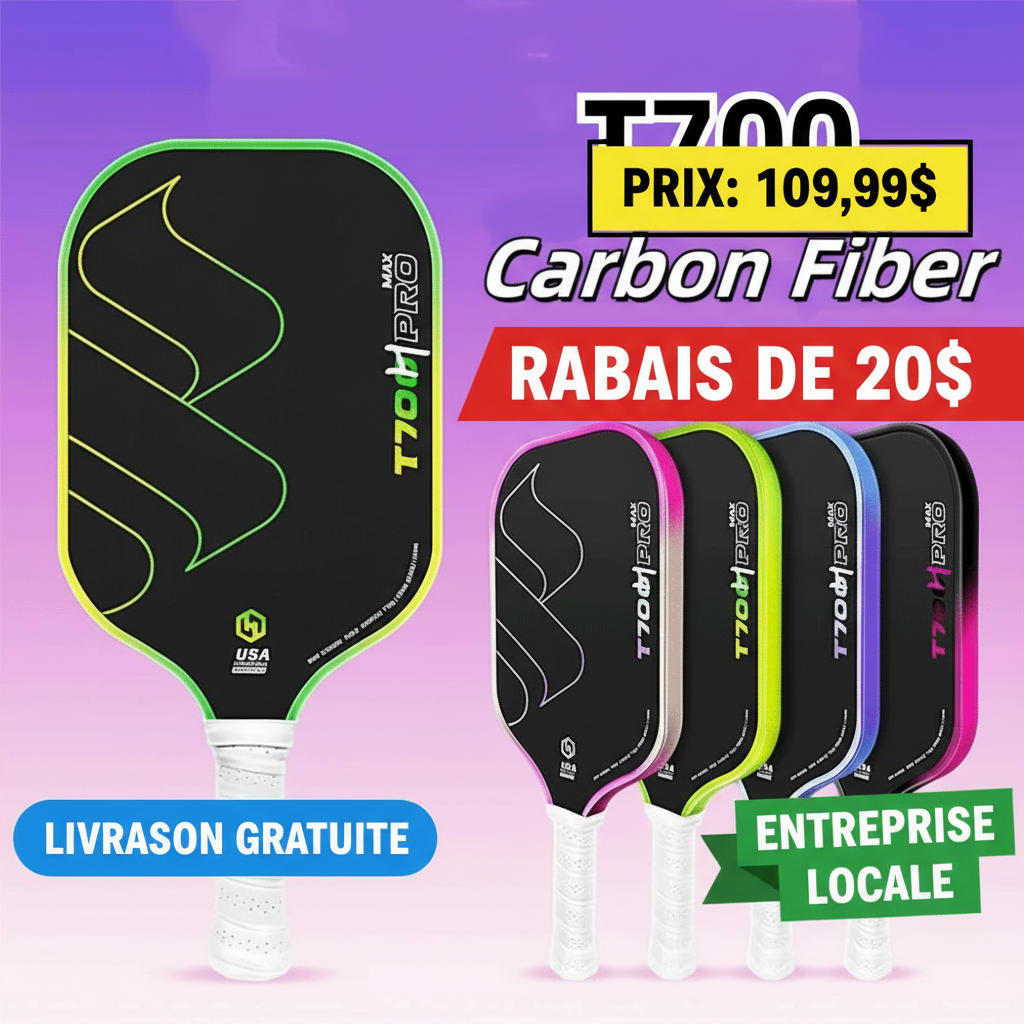 Raquette Pickleball T700 Fibre Carbone USAPA - 20$ Rabais | Prime